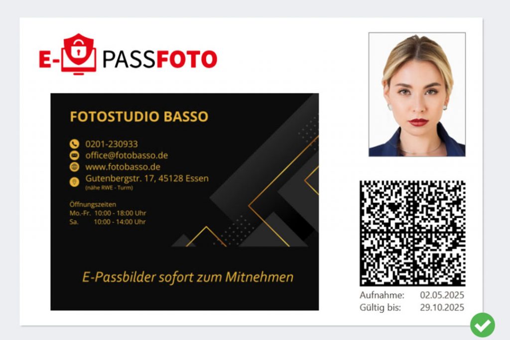 ePassfoto Digita, Biometrisch und Professional bei Foto Basso in Essen